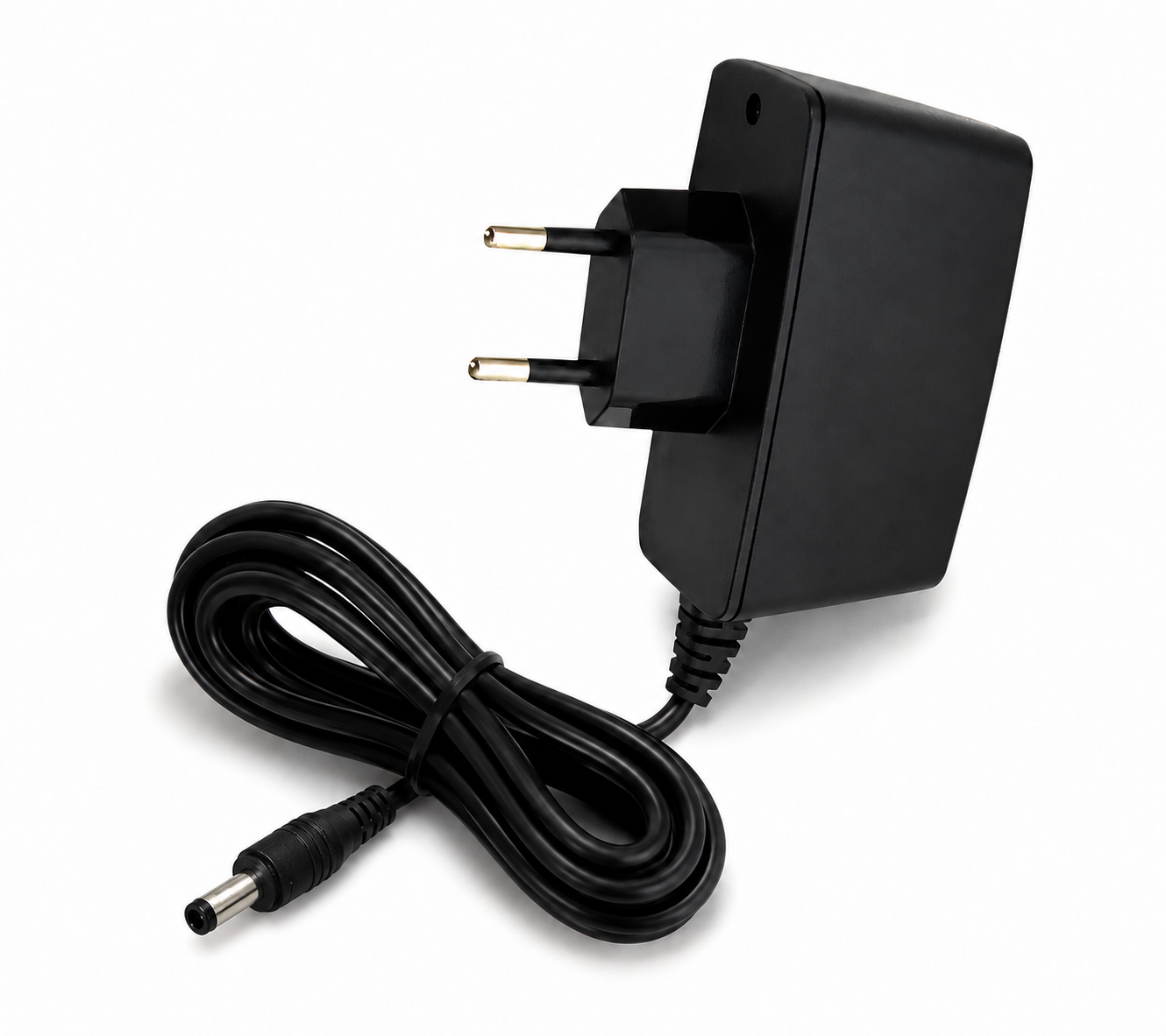 Outra vista da fonte e do conector de alimentação reto